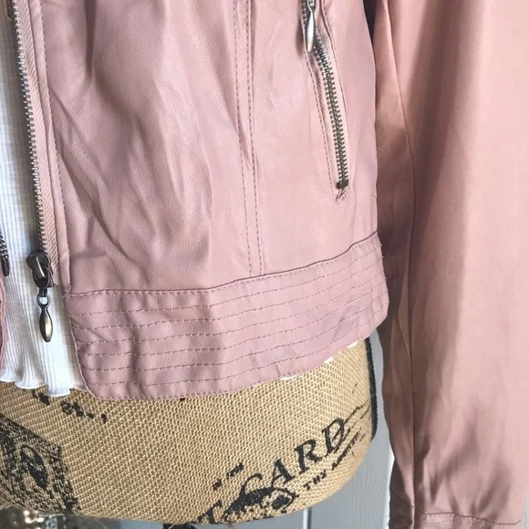 Blush Pink Vegan Leather Jacket - Picture 7 of 7